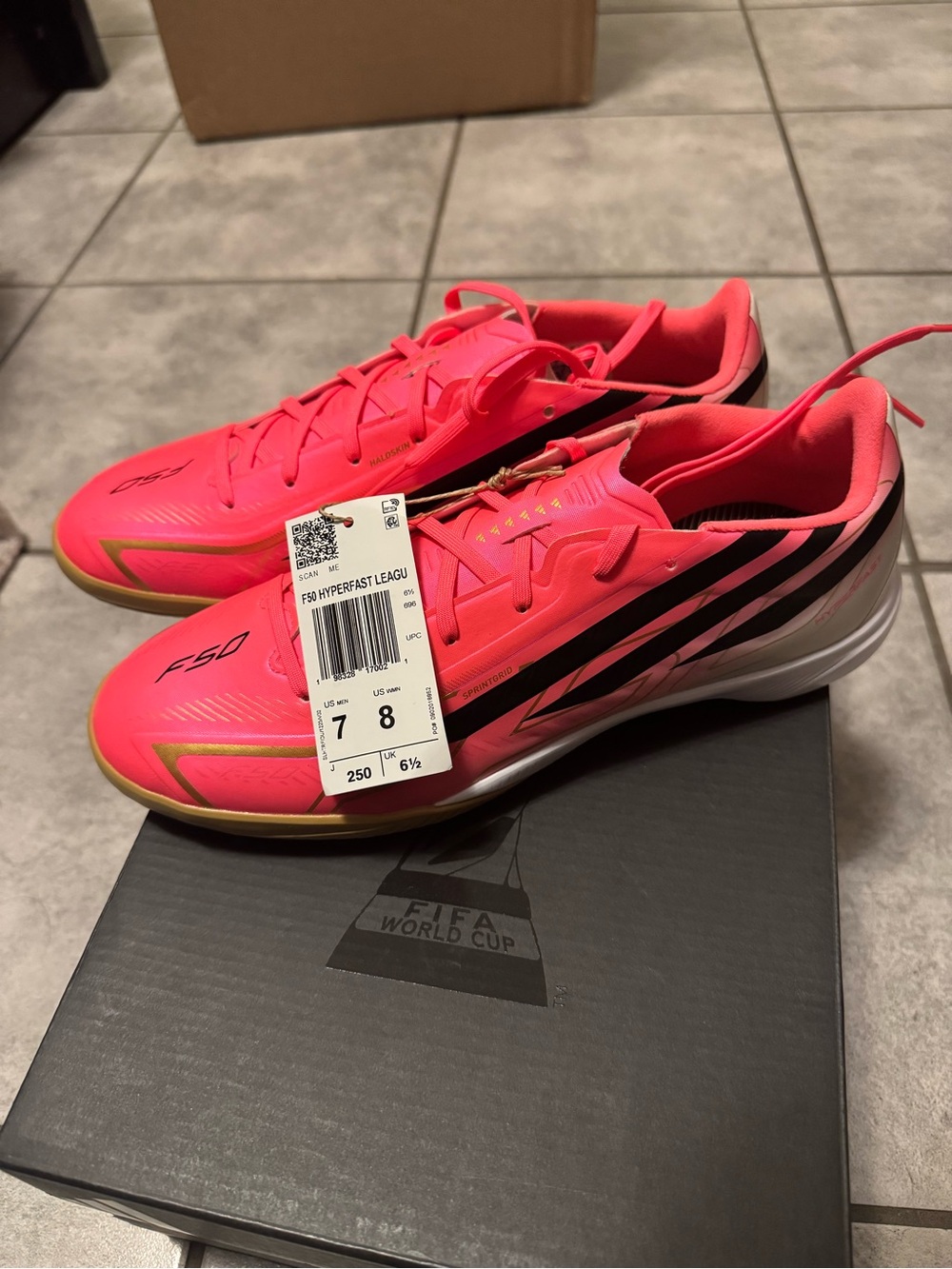 Adidas F50 Hyperfast League Indoor Soccer  Sizes: M7/ W8, M7.5/ W8.5, M9.5
